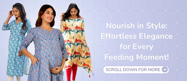 Buy Nursing Kurtas, Feeding Clothes Online India– MOMZJOY.COM